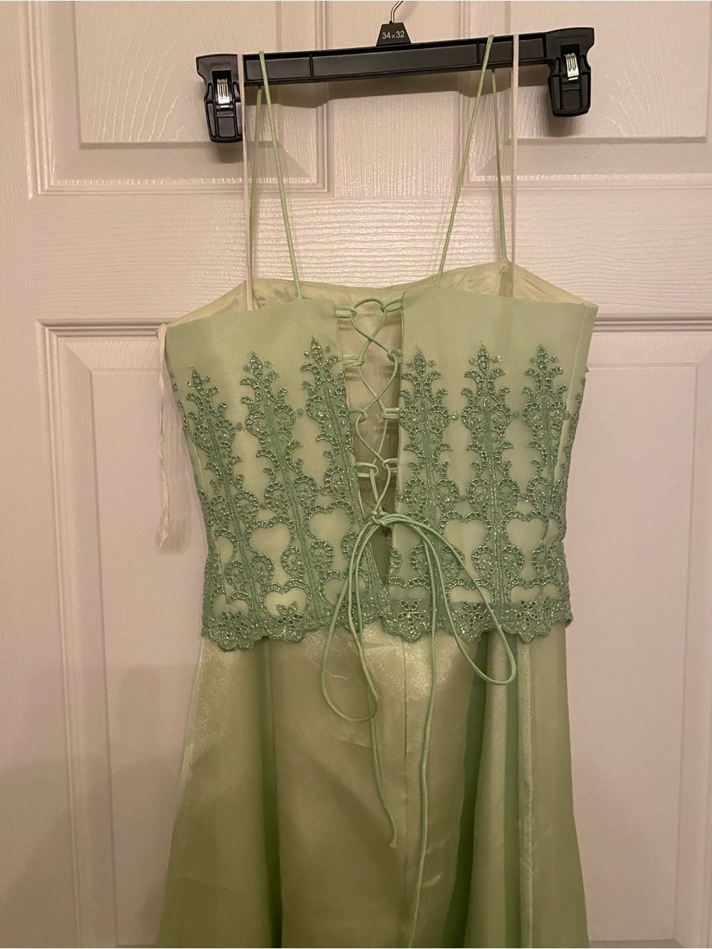Dave & Johnny Light Green Lace Bodice Maxi Dress - Picture 4 of 7